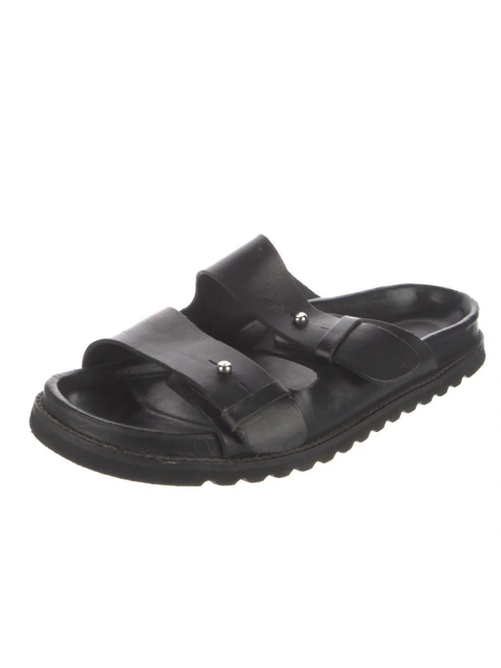 Jenni Kayne Black Hutton Double-Strap Slides - Picture 3 of 5